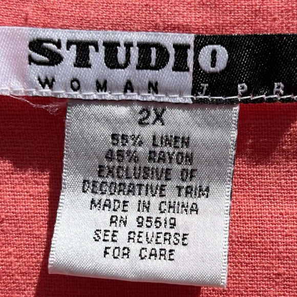 Studio woman by JPR linen blend top size 2X - Picture 3 of 15